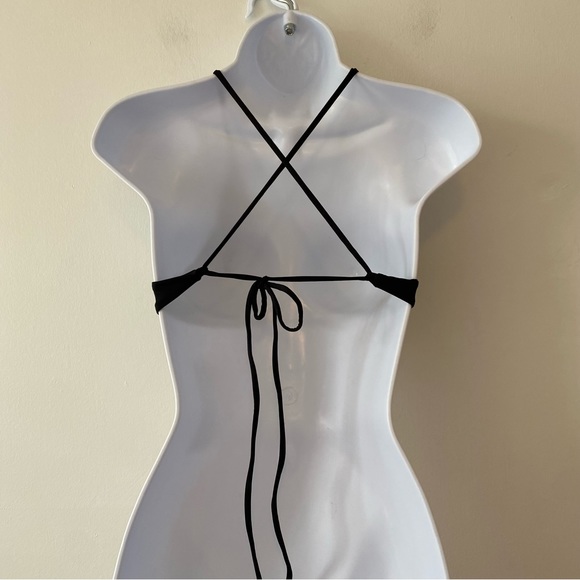 Dippin Daisys bikini swim top only small black lattice cage front ties - Picture 4 of 5